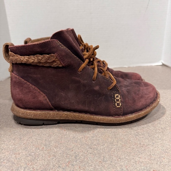 Born Temple Rust Noix Distressed Braided Suede Ankle Booties 8.5 - Picture 1 of 12